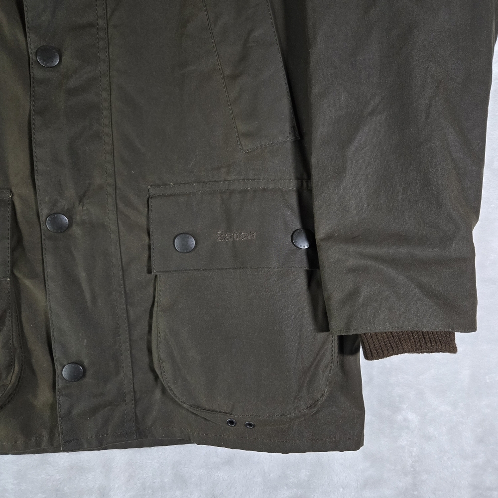 Barbour Classic Bedale Wax Jacket Mens Size C32 Tartan Lined Brown Full Zip - Picture 3 of 15